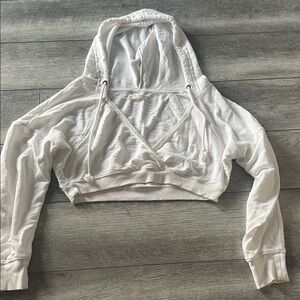 We The Free White Cropped Hoodie